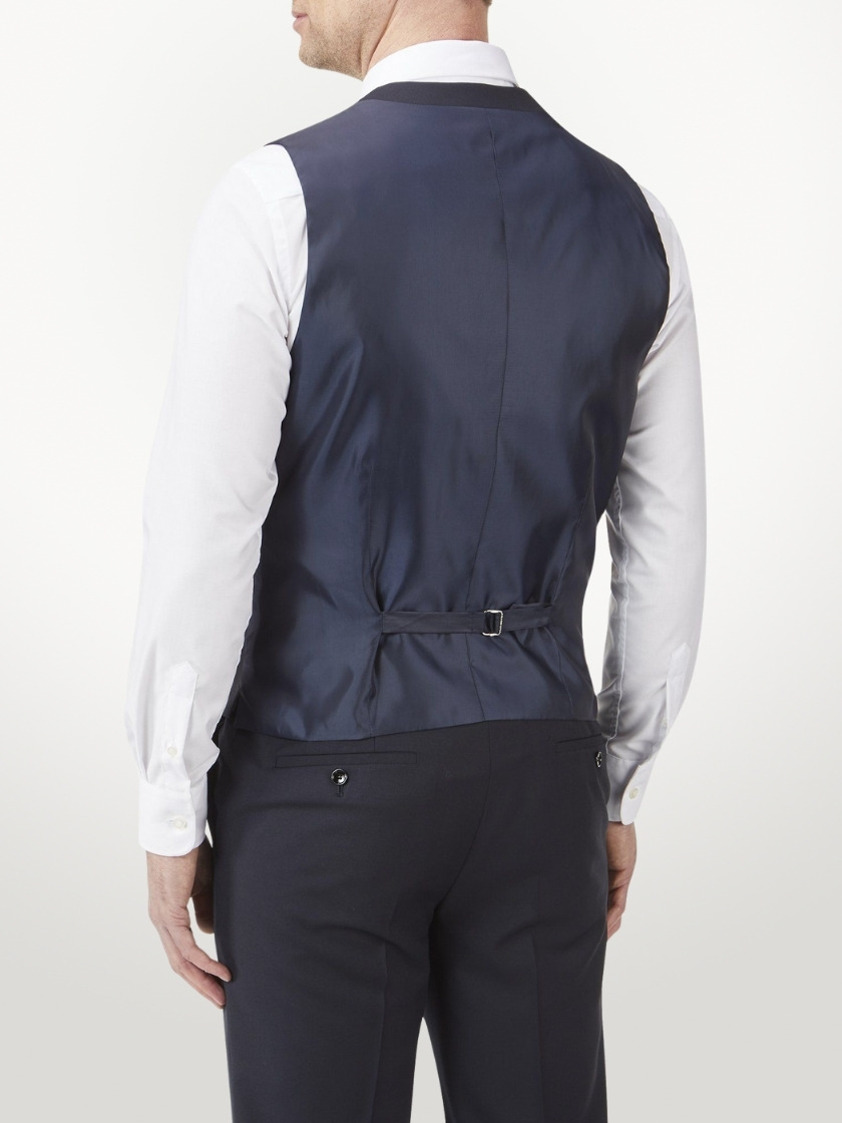 Navy Farnham Single Breasted Waistcoat