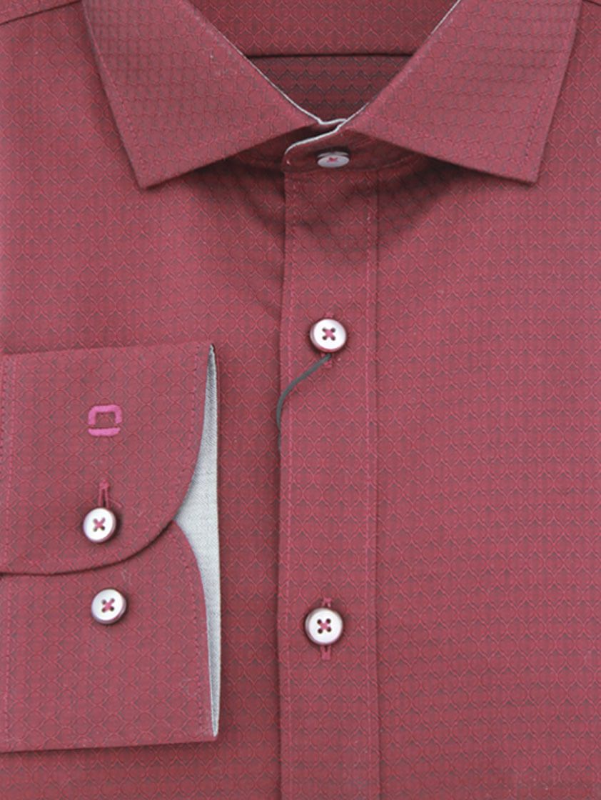 Burgundy Diamond Pattern Shirt