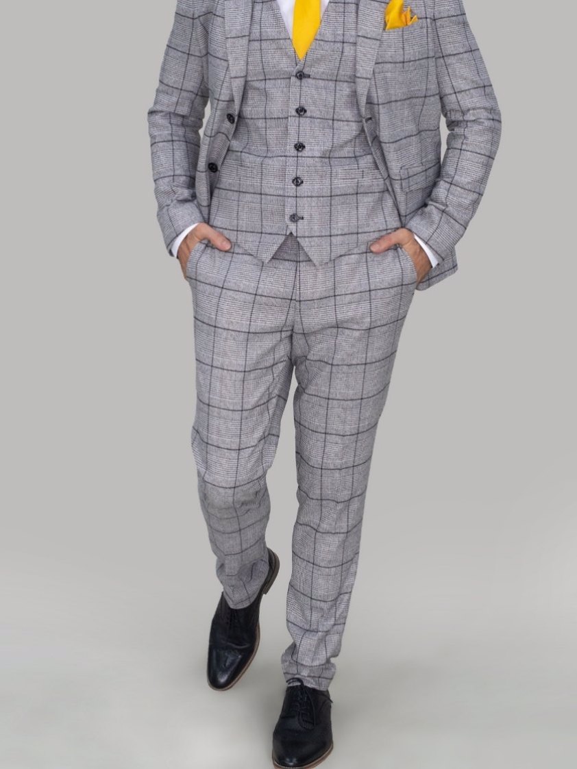 Grey Ghost Check Tweed Suit