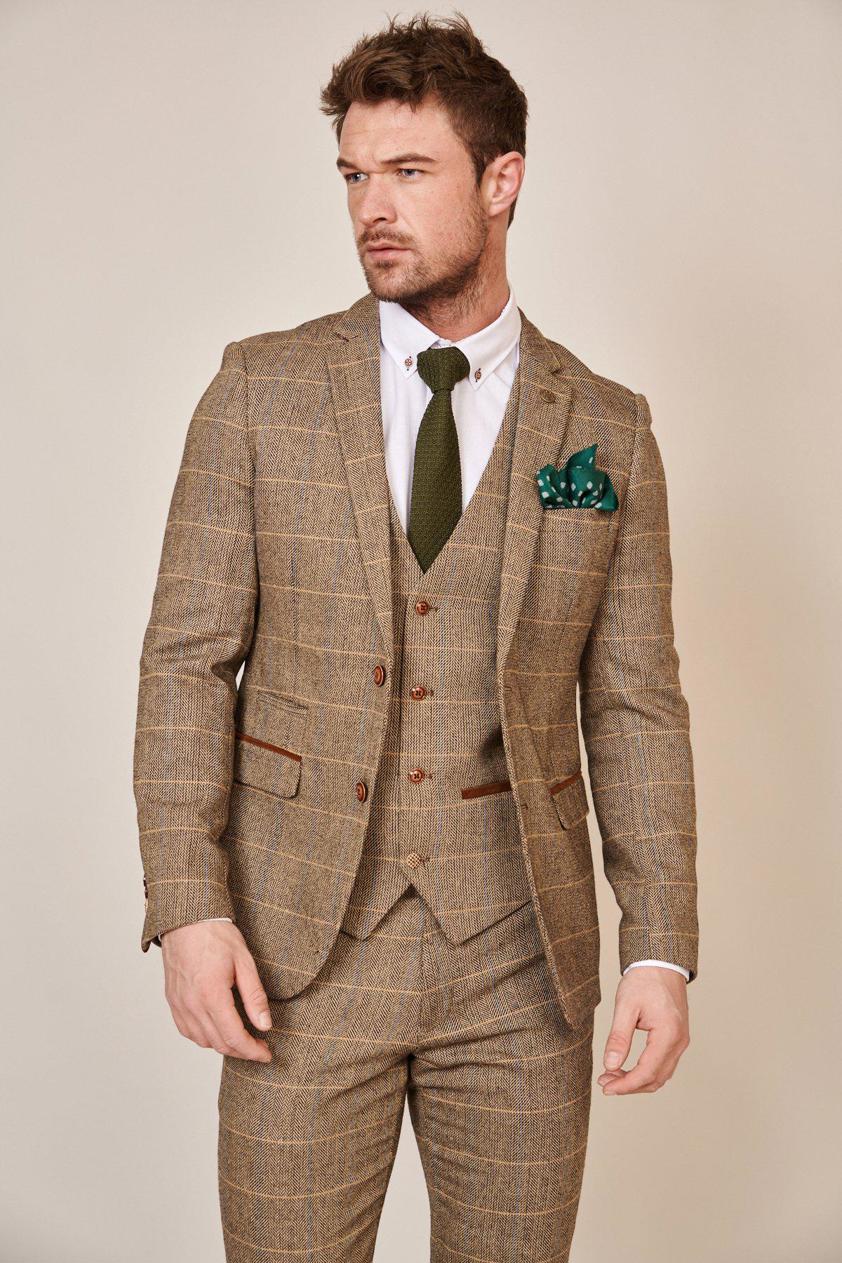 Tan Ted Tweed Three Piece Suit