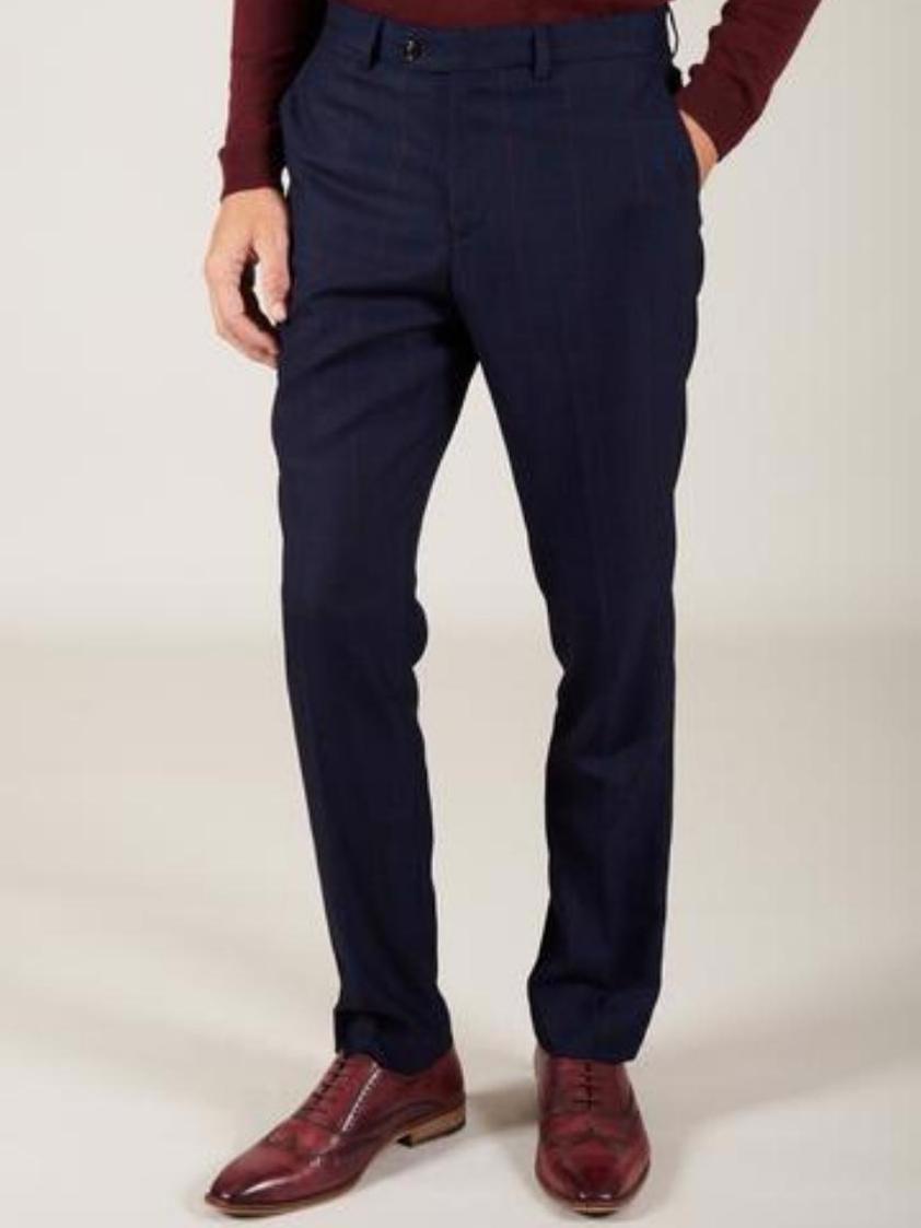 Navy Edinson Navy Check Trouser