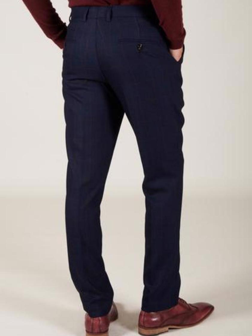 Navy Edinson Navy Check Trouser