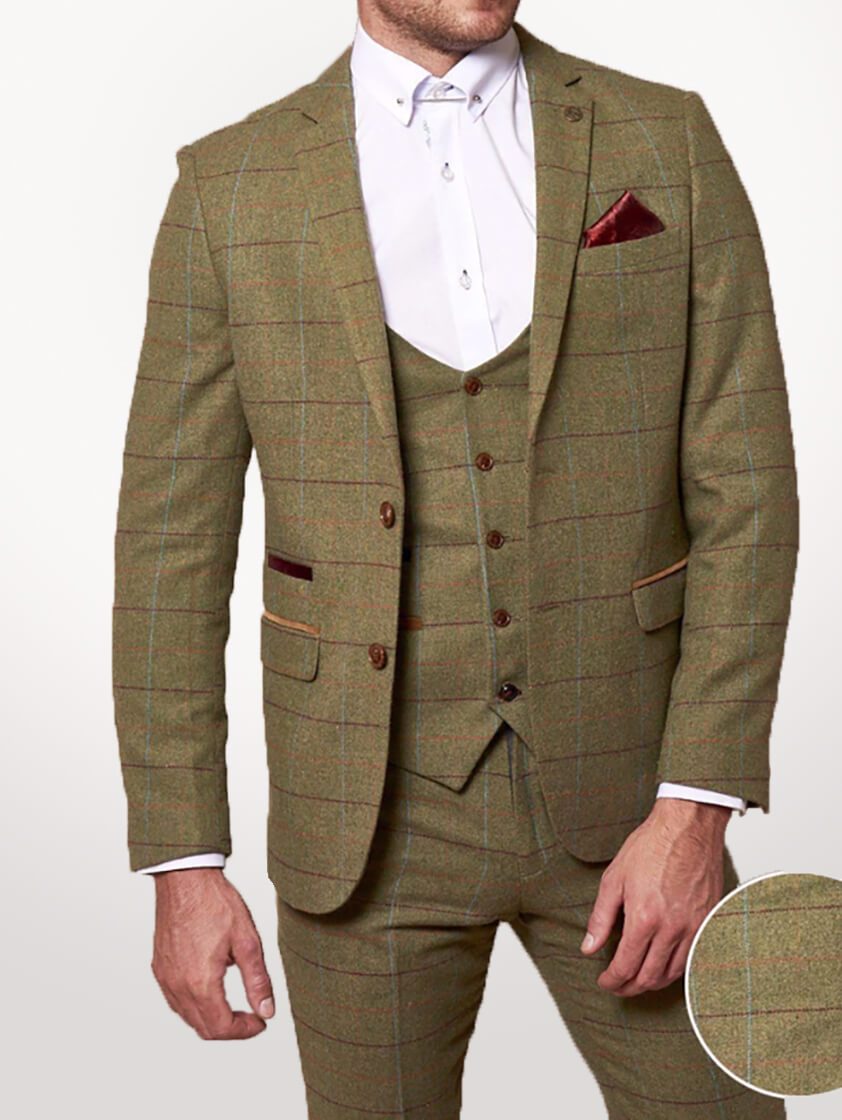 green check tweed suit