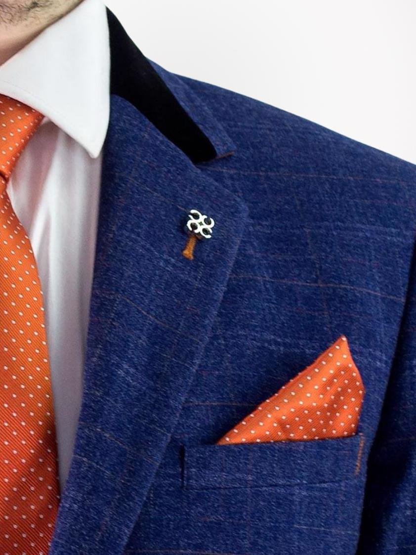 Blue Kaiser Check Tweed Suit