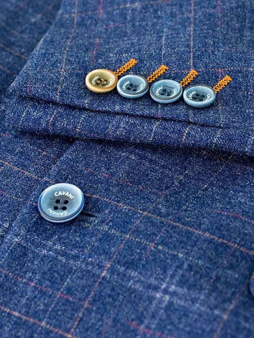 Blue Kaiser Check Tweed Suit