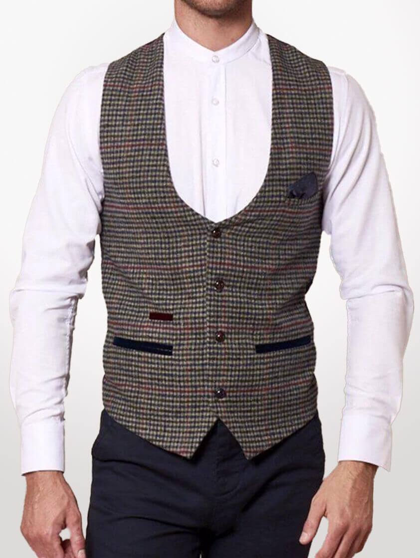 cream tweed waistcoat