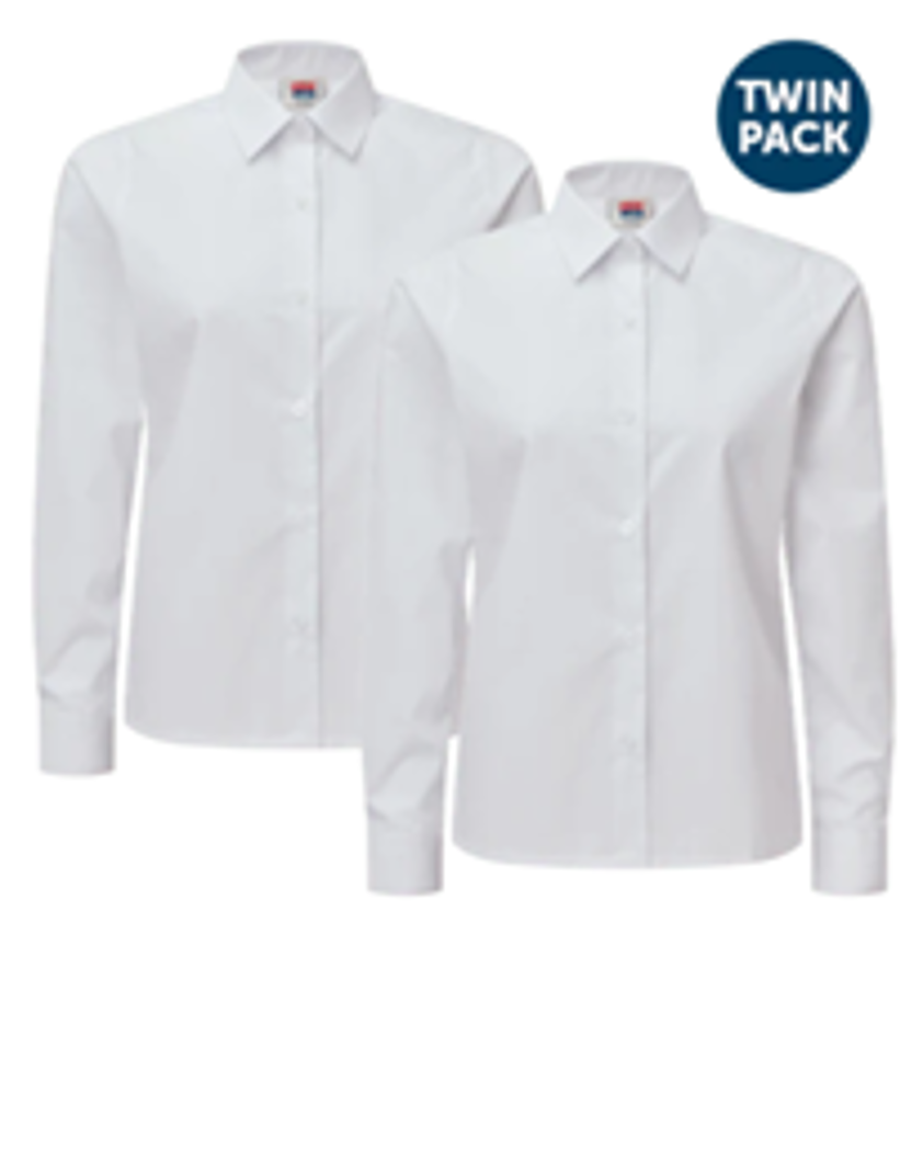 White Girls 2Pk Blouse Long Sleeve 40"-42" Chest