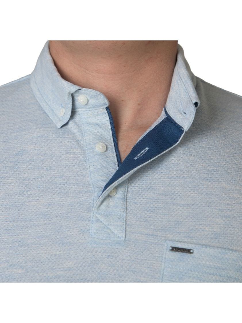 Sky Cotton Texture Polo Shirt