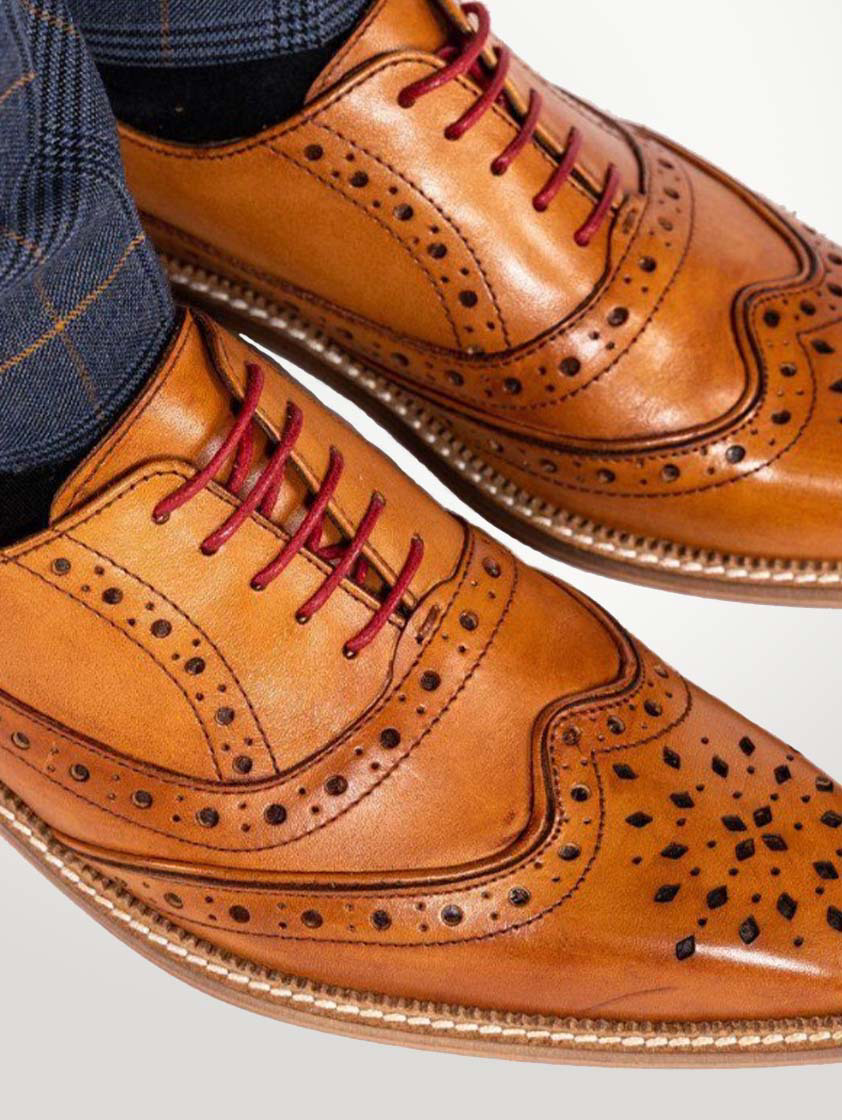 Tan Leather Larkin Shoes | Joshua Adams Menswear