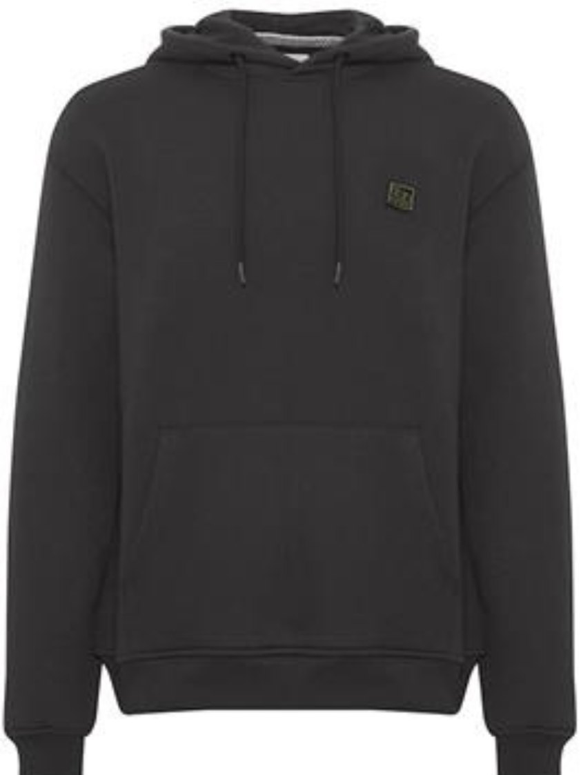 Black Hooded Sweatshirt Velcro Detail