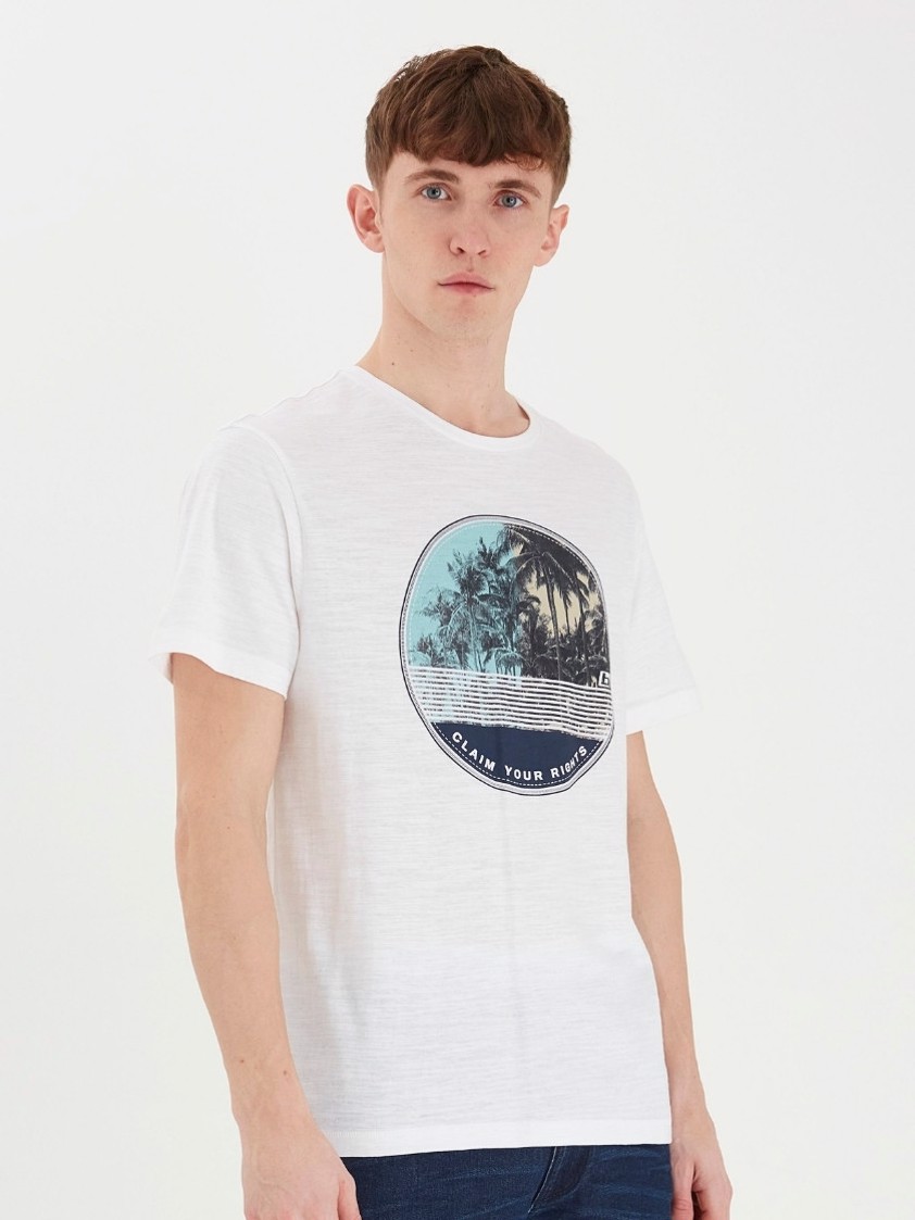 White Blend Graphic Tee