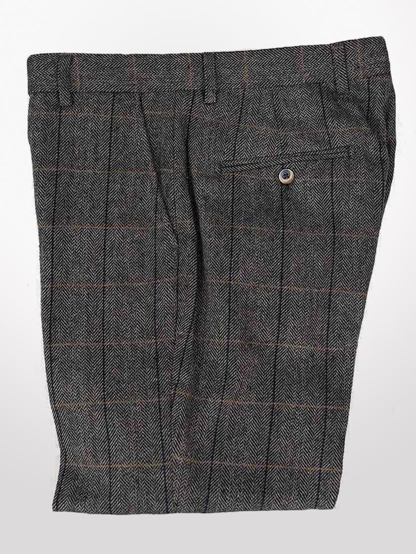 Grey/navy Albert Tweed Trousers | Joshua Adams Menswear