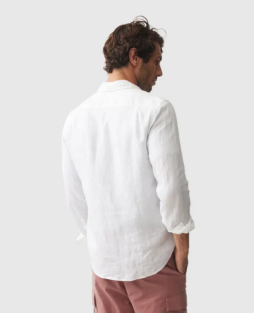 Snow Long Sleeve Linen Shirt