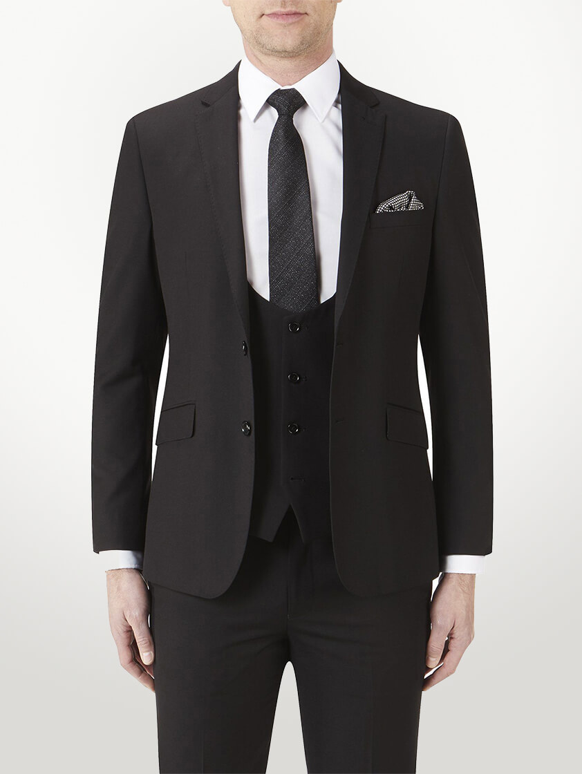 Black Milan II 3 piece Slim Fit Suit