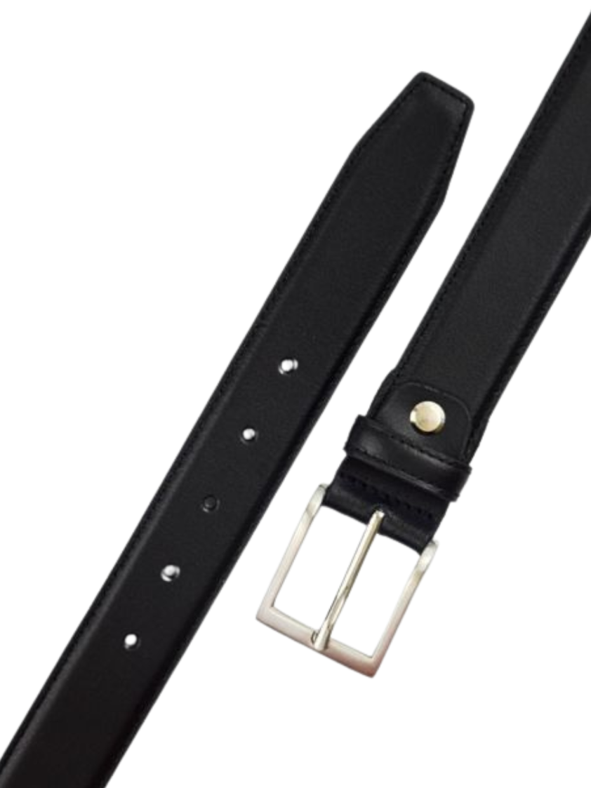 Black 35mm CSL Leather Belt with Screw Fastening