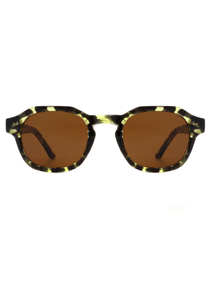 Black/Yellow Zan Rounded Sunglasses