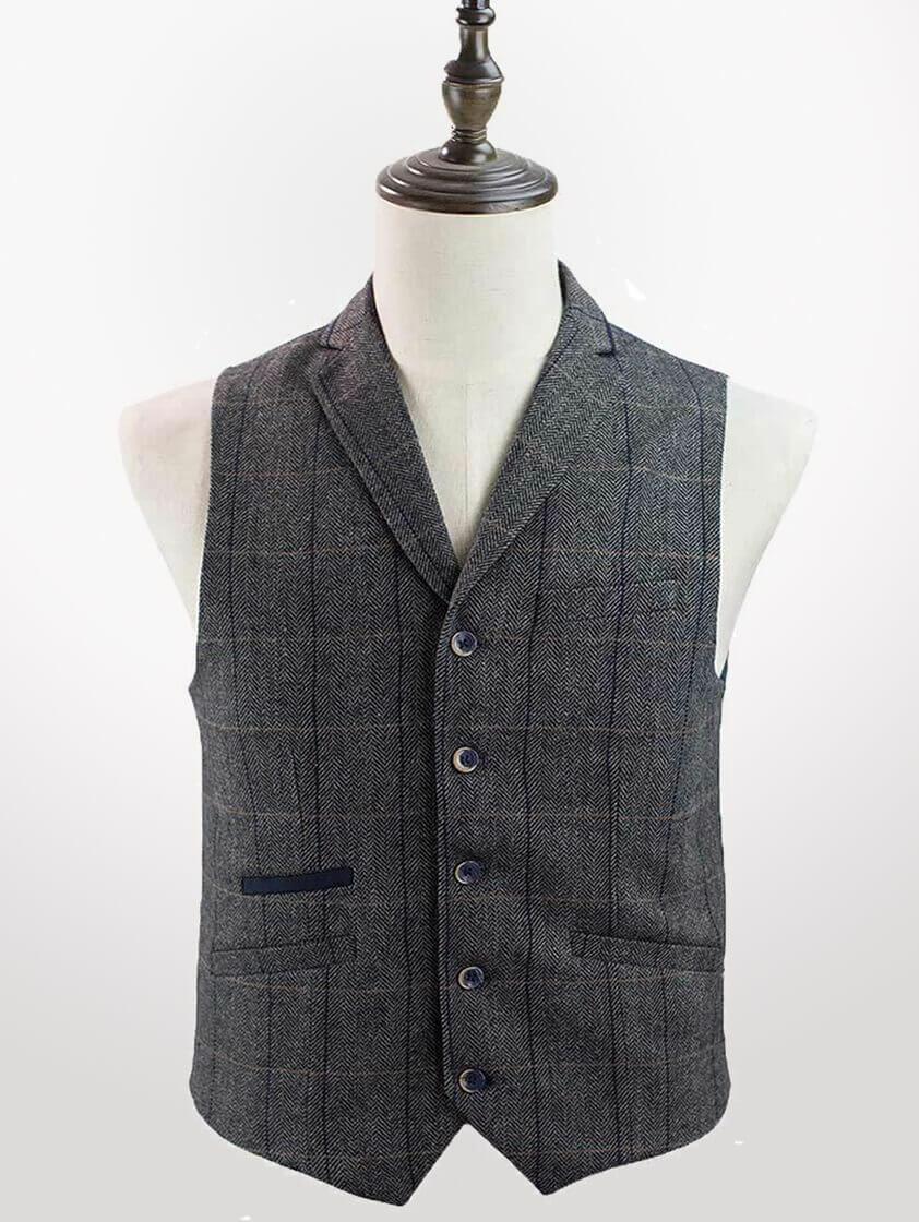 Grey/navy Albert Tweed Kids Suit