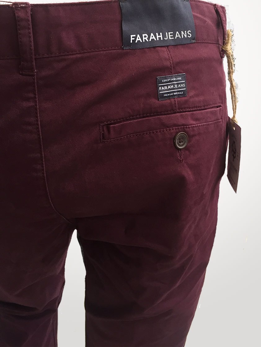 Burgundy Jeans Casual Chinos - Save 30%