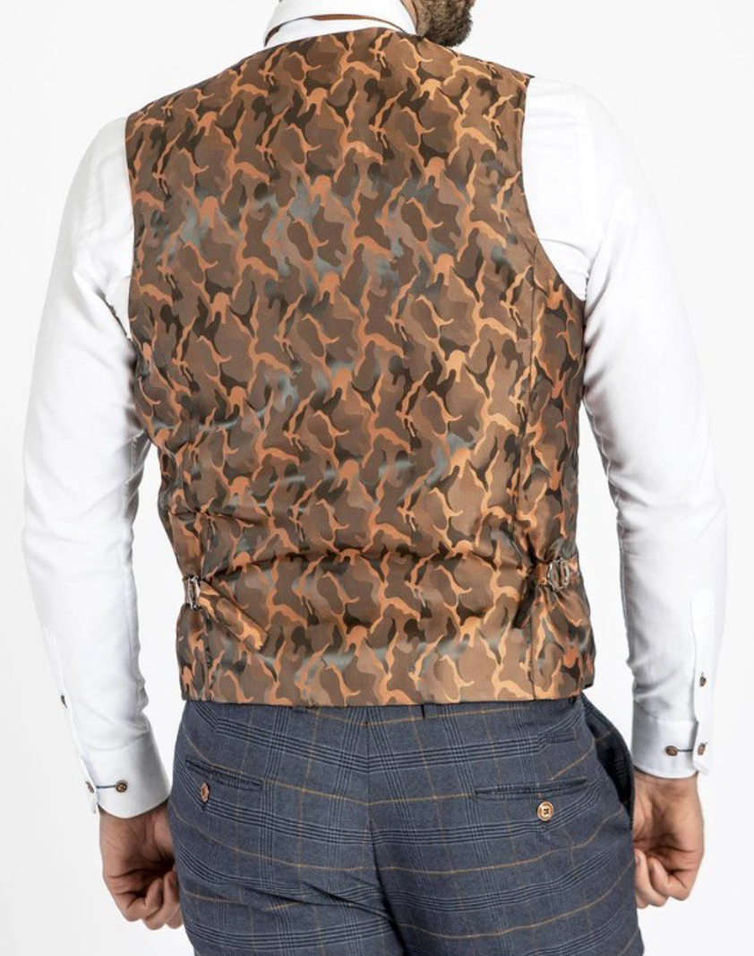 Marine Jenson Check Waistcoat