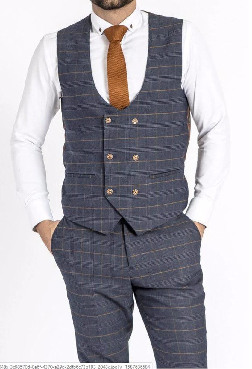 Marine Jenson Check Waistcoat