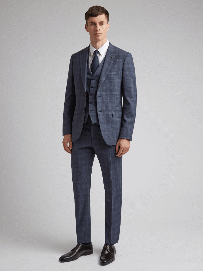 Blue Wool Airforce Slim Fit 2 piece Suit