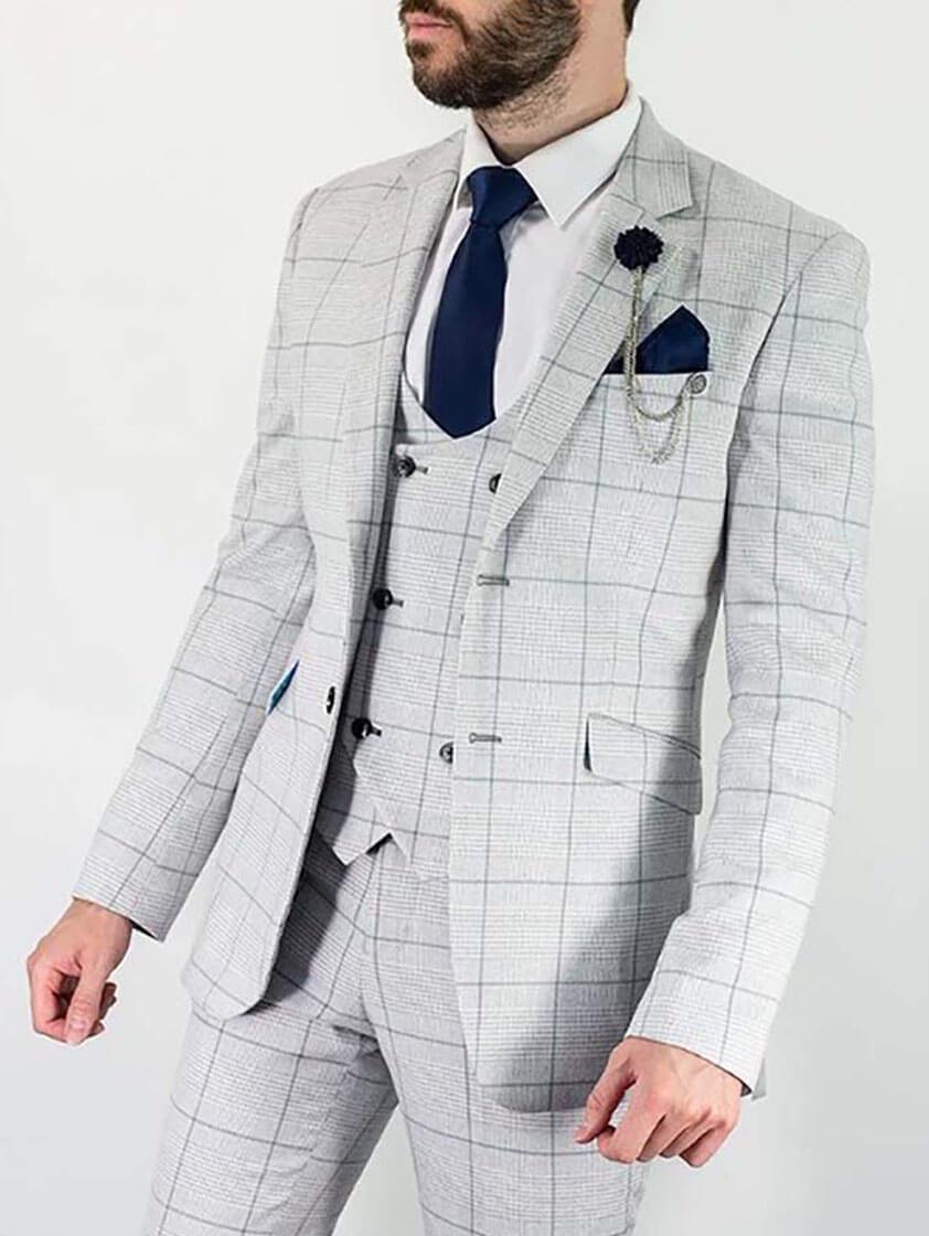 Silver Radika Check Suit