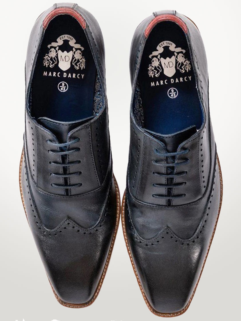 Navy Leather Carson Shoes