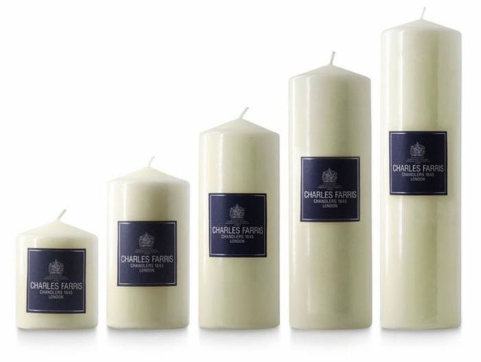 Charles Farris Ivory Pillar Candles