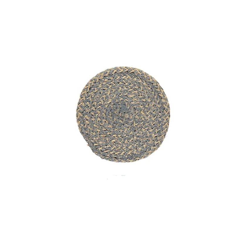 Gull Grey Woven Jute Coasters in Set of Four