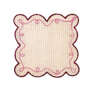 Squared Burgundy/Pink Iraca Palm Placemat