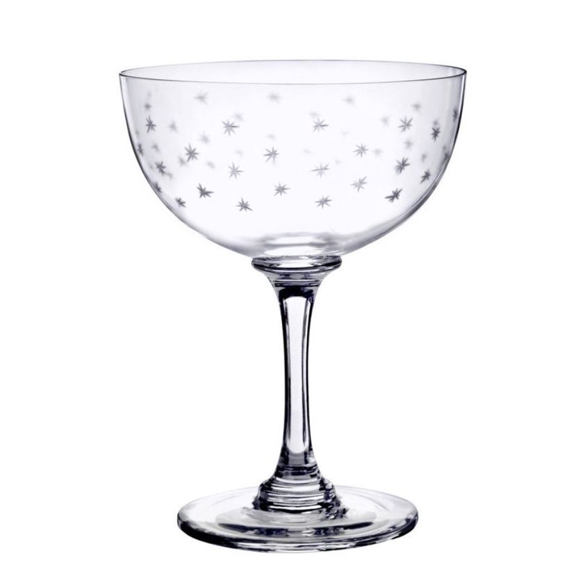 Stars Crystal Champagne Saucers - Box of 6