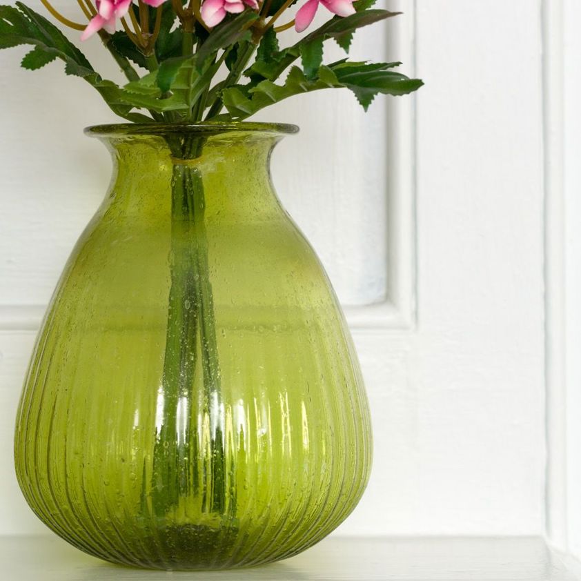 Ravi Vase made from Jade Coloured Recycled Glass