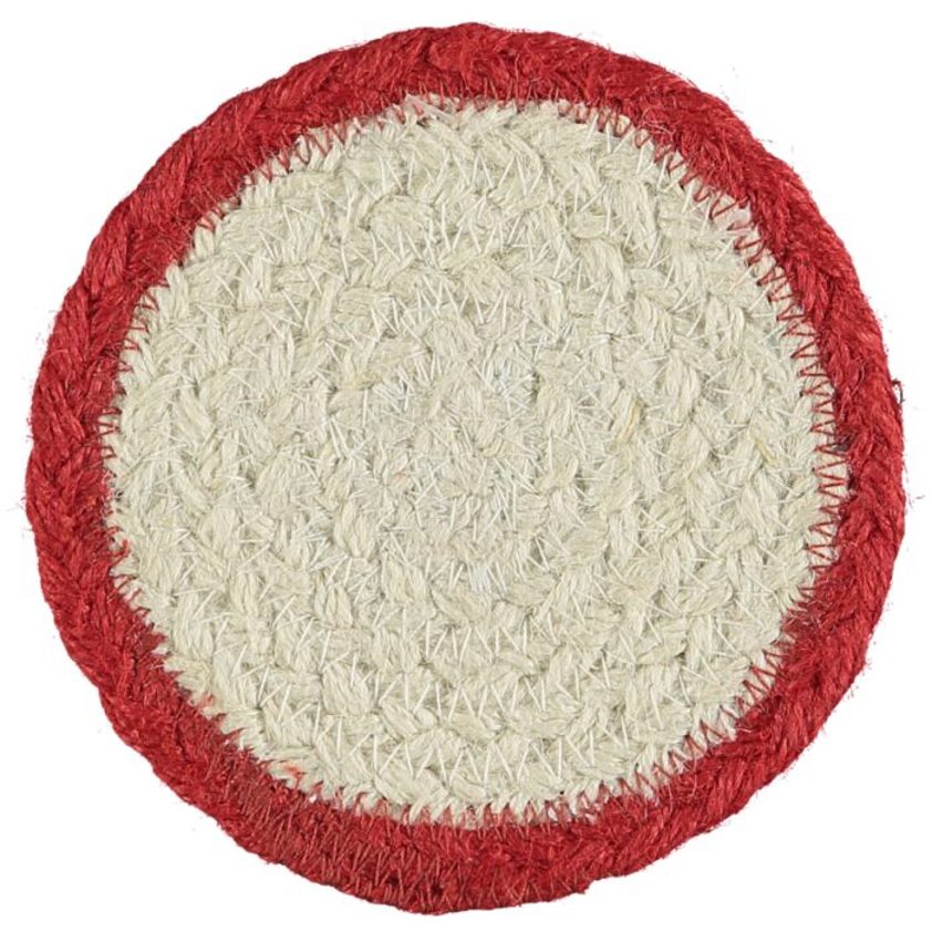 Red Coasters in a Basket - Set of Six