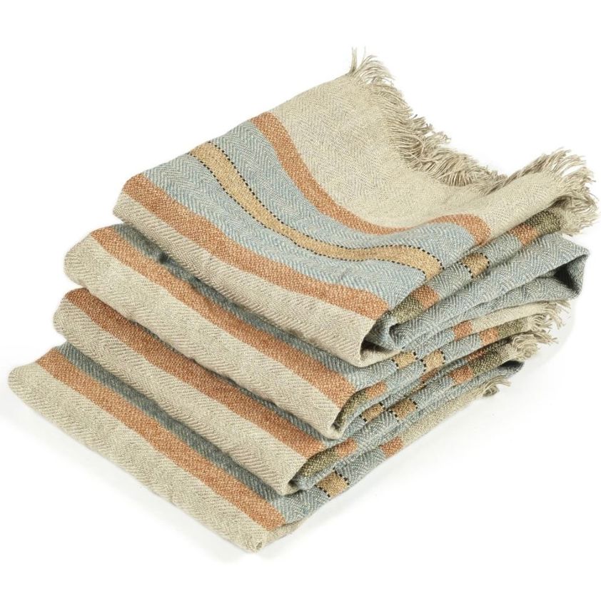 Multi Stripe Guest Towels 55 x 65cm