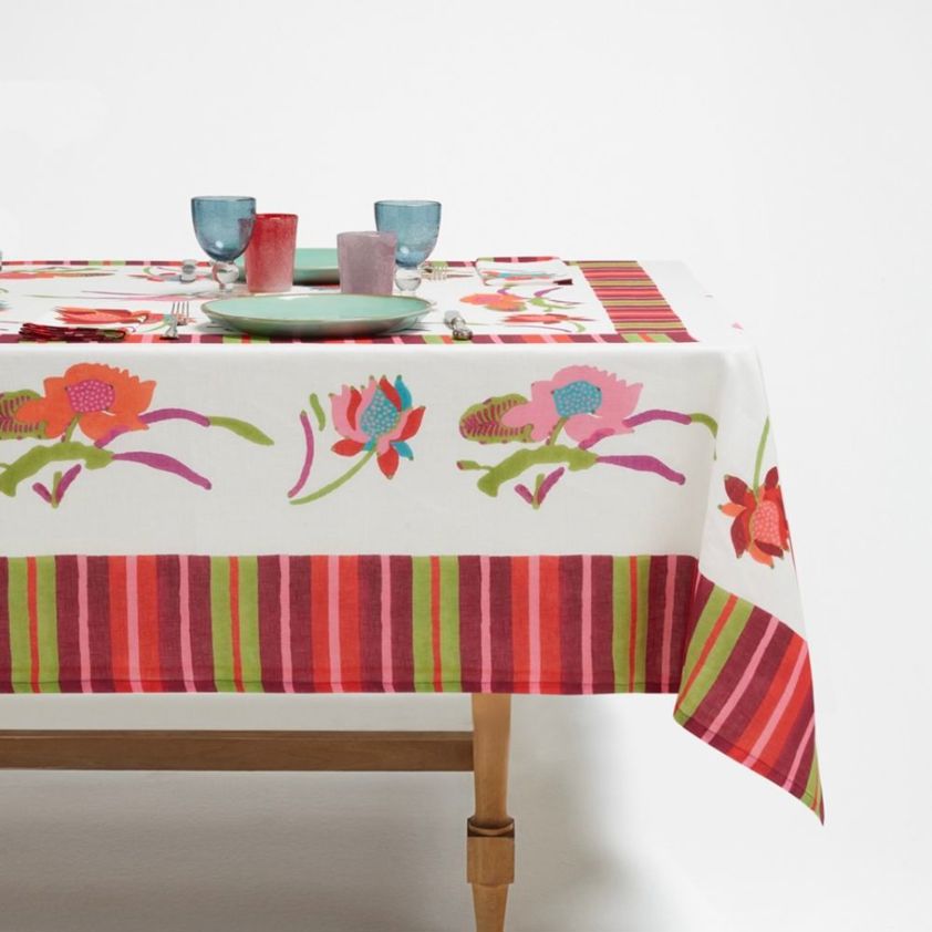 180 x 270 cm Lisa Corti Tablecloths Japanese White Red
