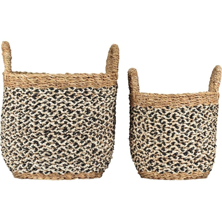Medium Village Log Baskets Black/Natural