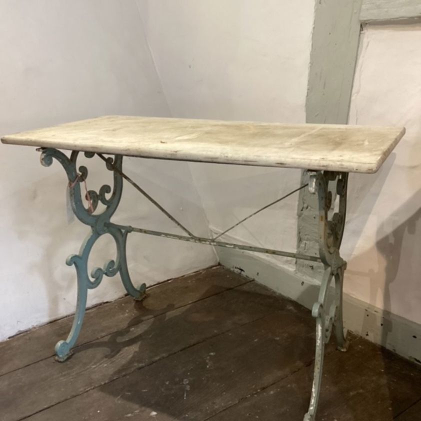 French Marble Top Metal Table