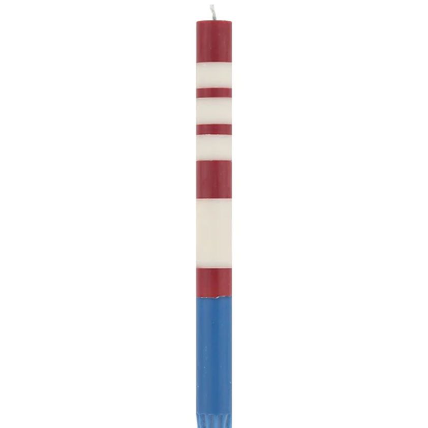 Guardsman Red, Royal Blue Striped Coloured Candles