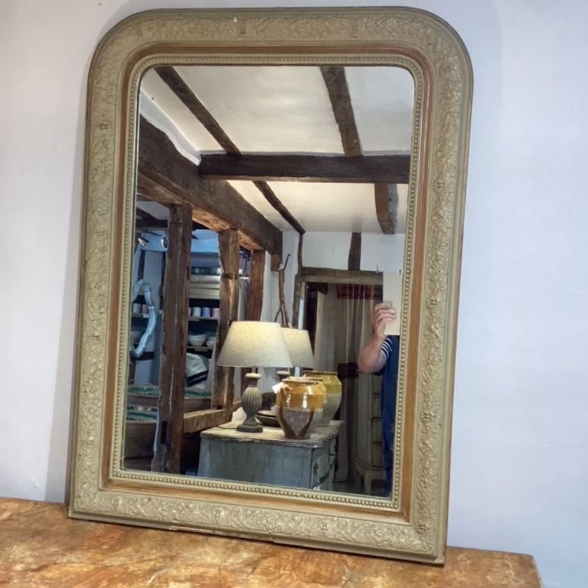 French Mirror With Painted Frame