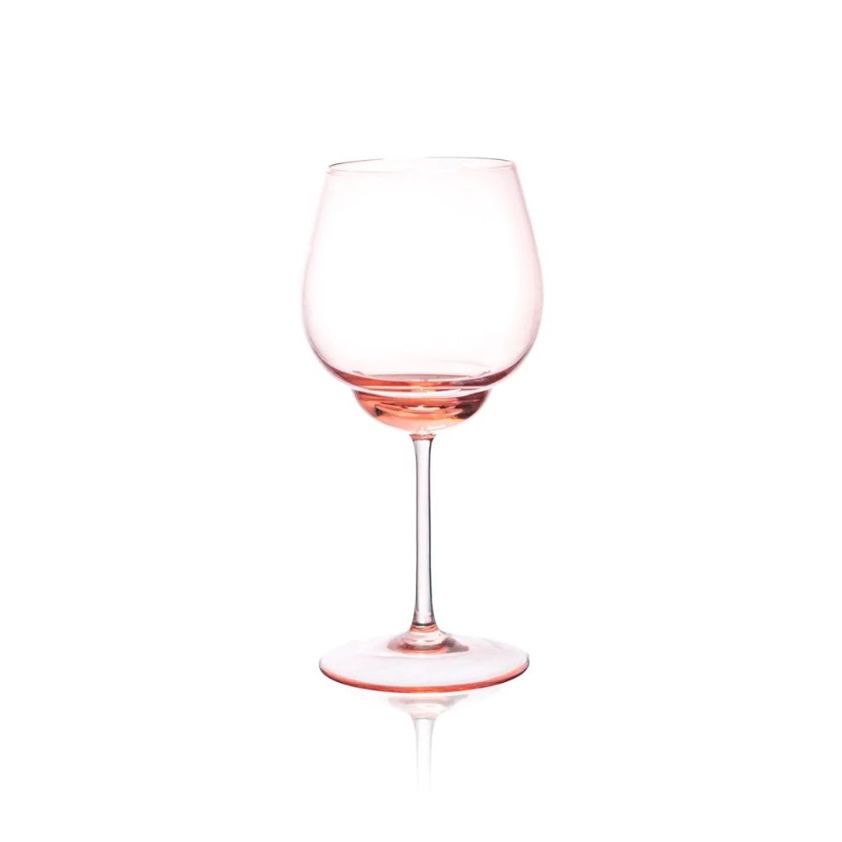 Suede PInk Shadows Red Wine Glass in Cloudless Clear & Suede Pink