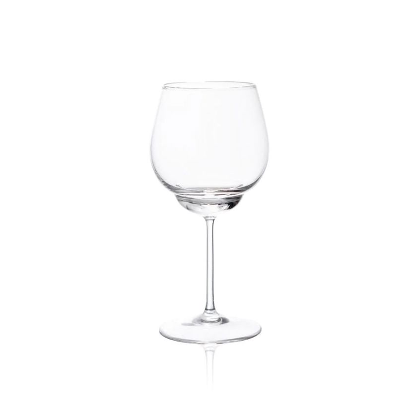 Cloudless Clear Shadows Red Wine Glass in Cloudless Clear & Suede Pink