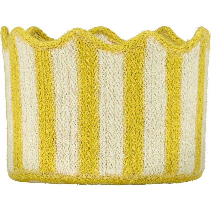 Daffodil Yellow Tulip Jute Baskets with Stripes