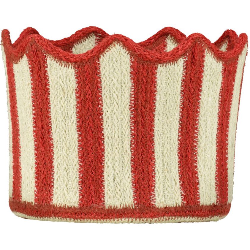 Red Tulip Jute Baskets with Stripes