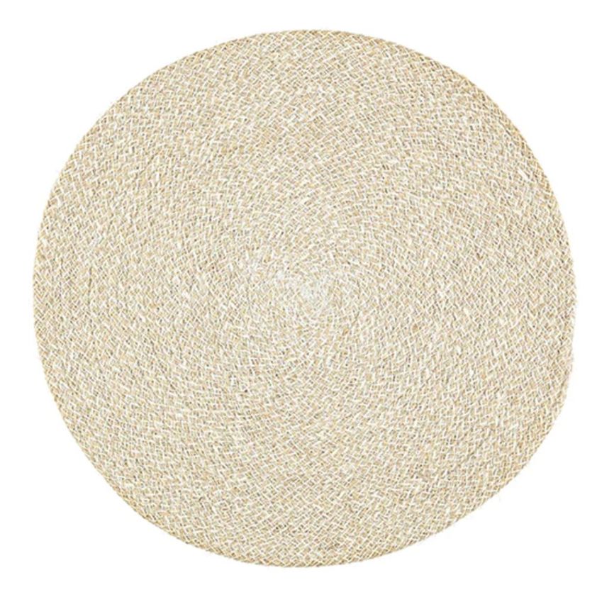 Pearl White Woven Jute Placemats in Set of Four