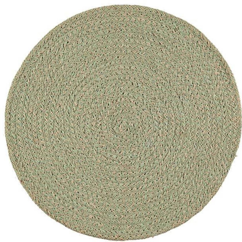 Limpid Green Woven Jute Placemats in Set of Four