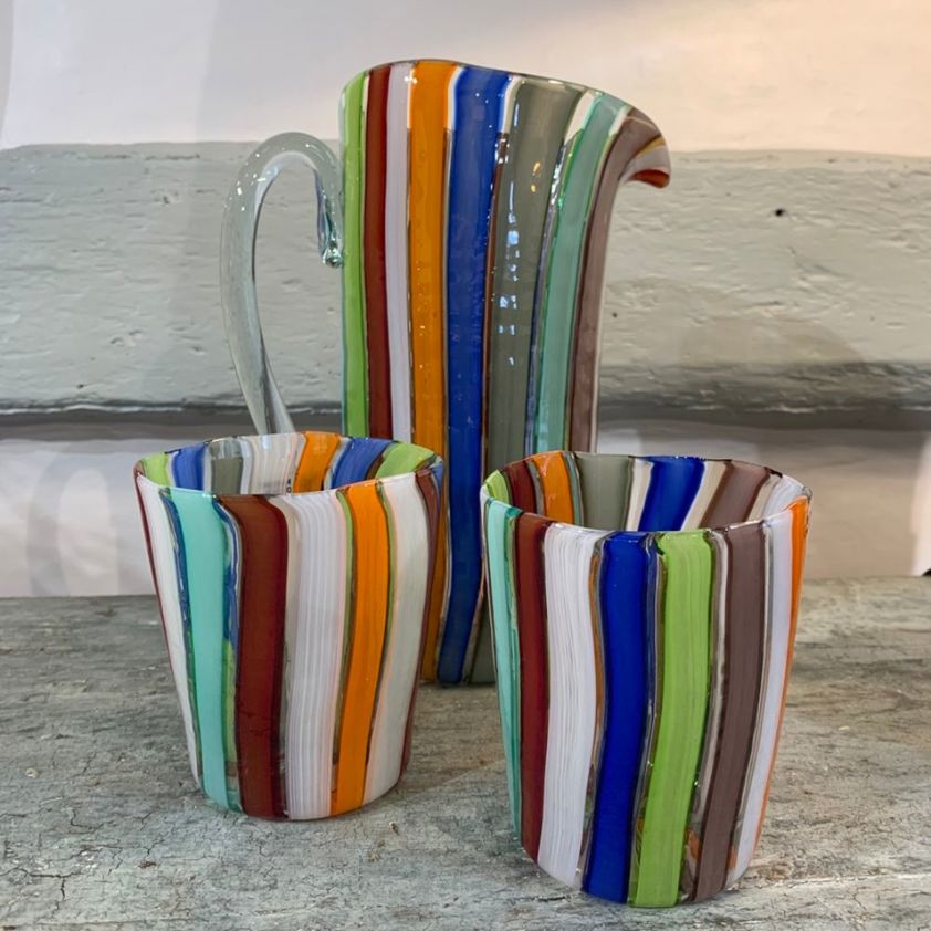 Murano Stripe Pitcher Multicoloured