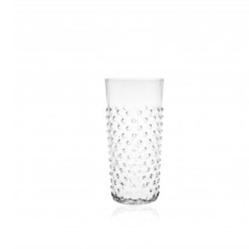 Clear Tall Crystal Hobnail Tumblers
