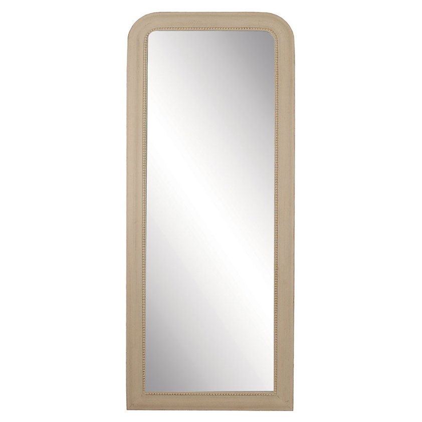 Tall Vintage Mirror in Stone Paint Finish