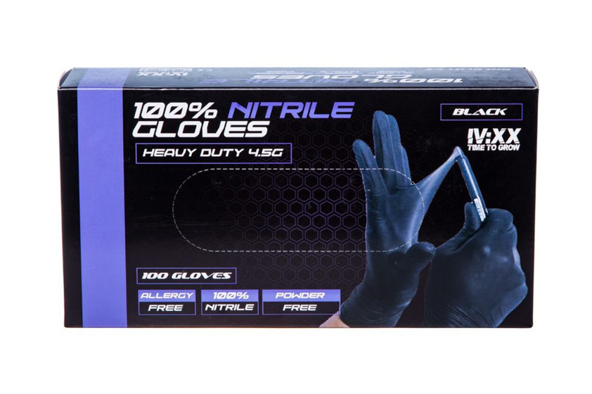 Black 100% Nitrile Gloves 4.5g