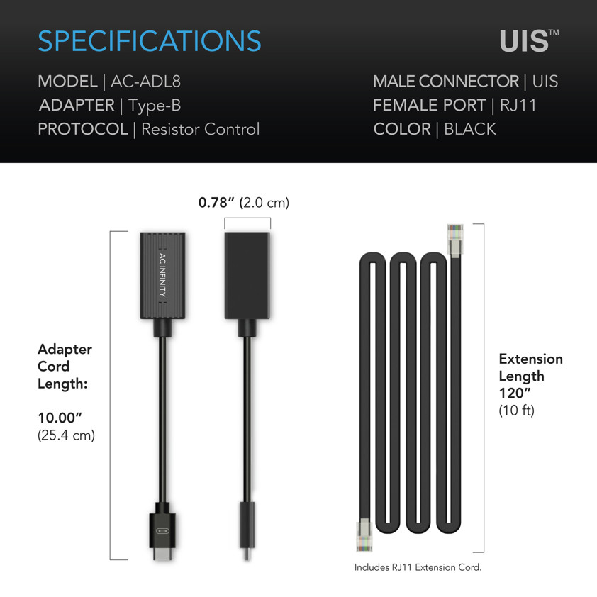 UIS Lighting Adapter Type-B (for RJ11/12 Connector Lights with Resistor Dimmers)
